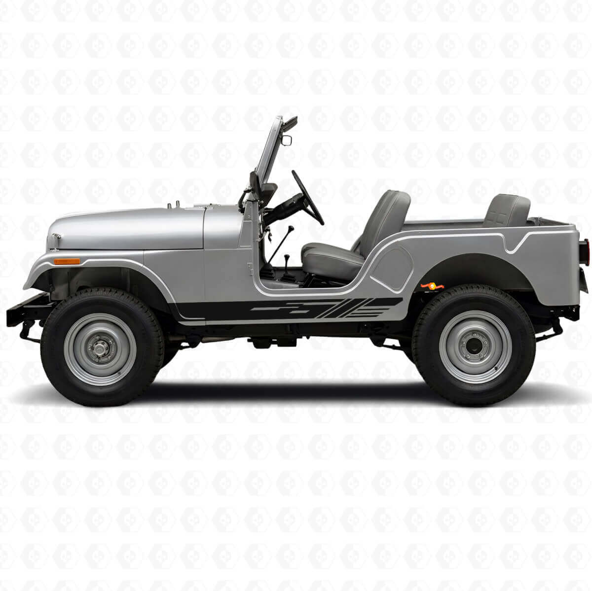 Decorated Side Stripes Vinyl Decal Kit for Jeep CJ-5 1955-1983