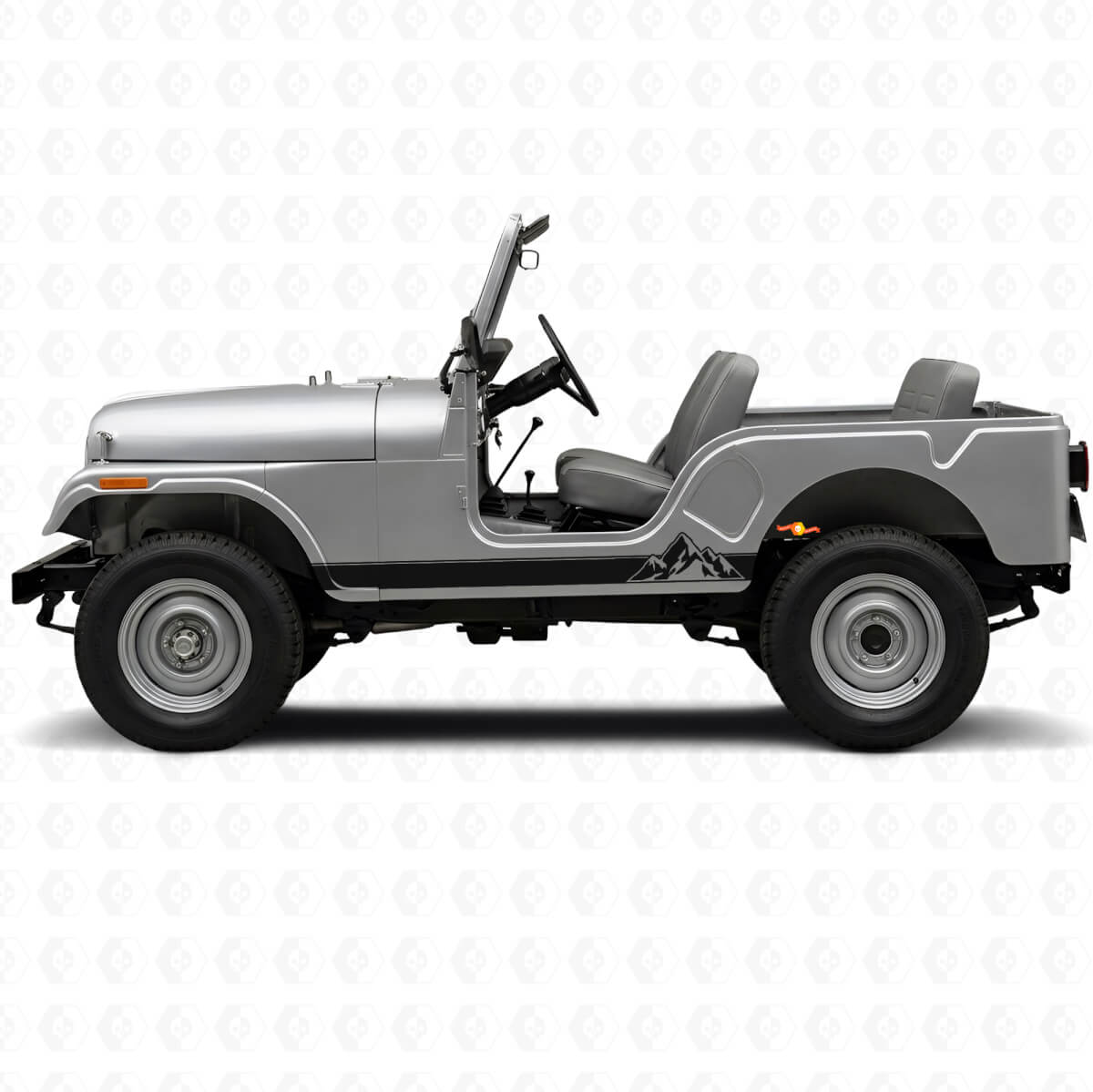 Mountains Style Stripes Side Vinyl Decal for Jeep CJ-5 1955-1983
