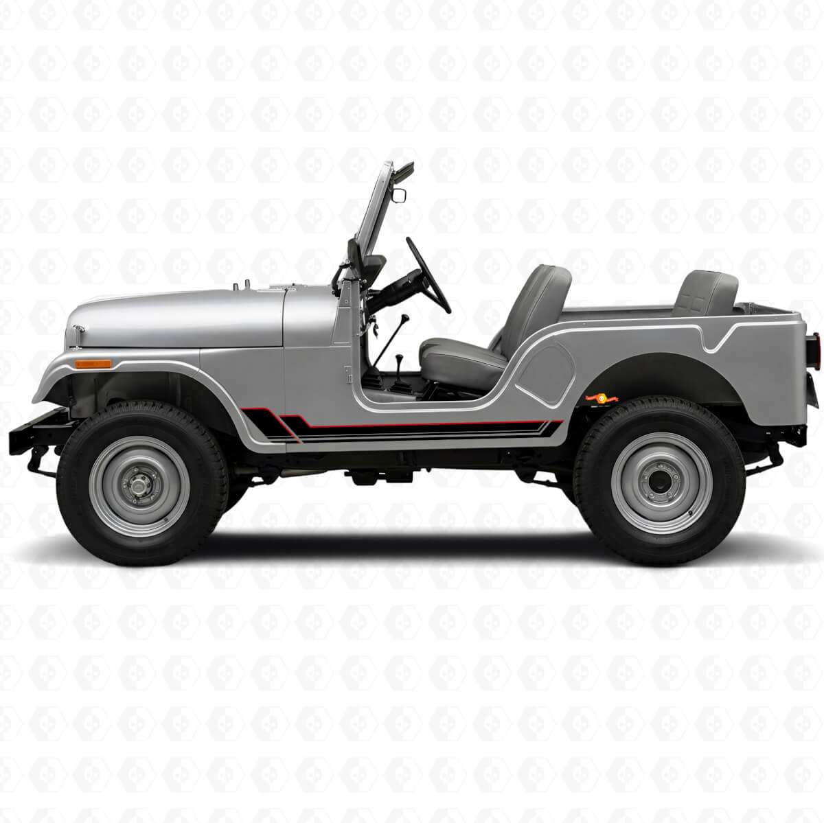 Twin Stripes Rocker Panel Vinyl Decal for Jeep CJ-5 1955-1983