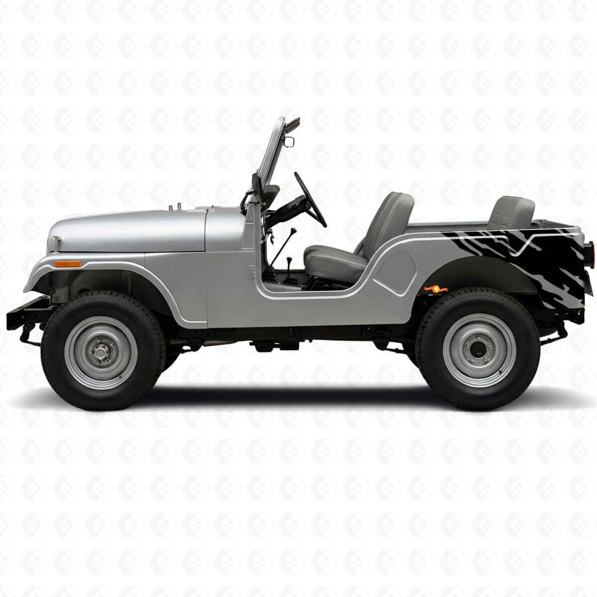 Mud Splash Graphic Rear Side Vinyl Decal for Jeep CJ-5 1955-1983