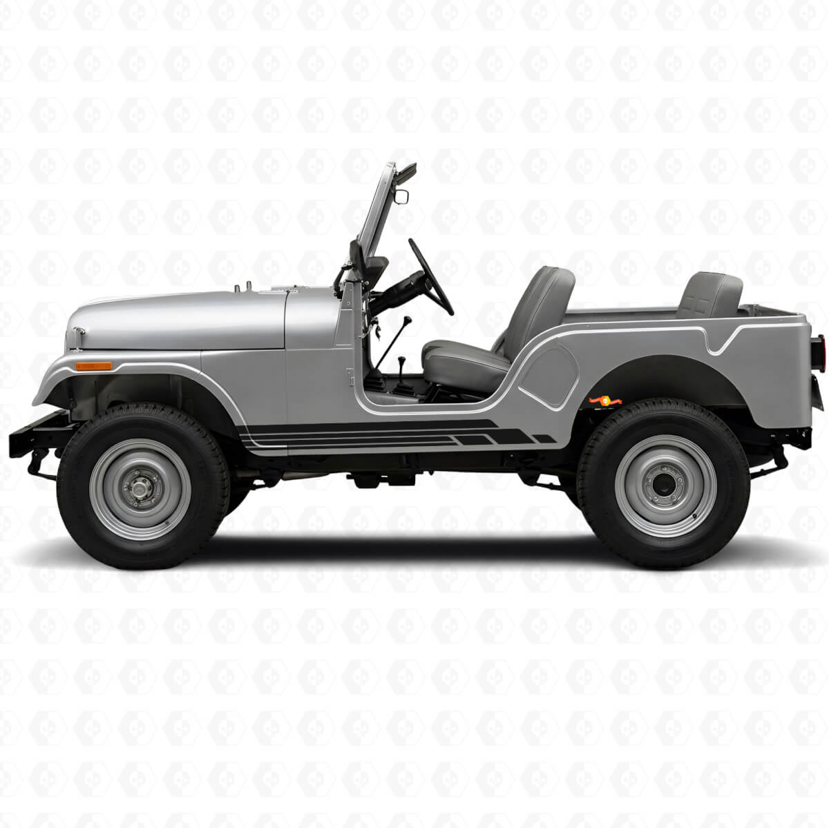 Curved Stripes Side Vinyl Decal Kit for Jeep CJ-5 1955-1983