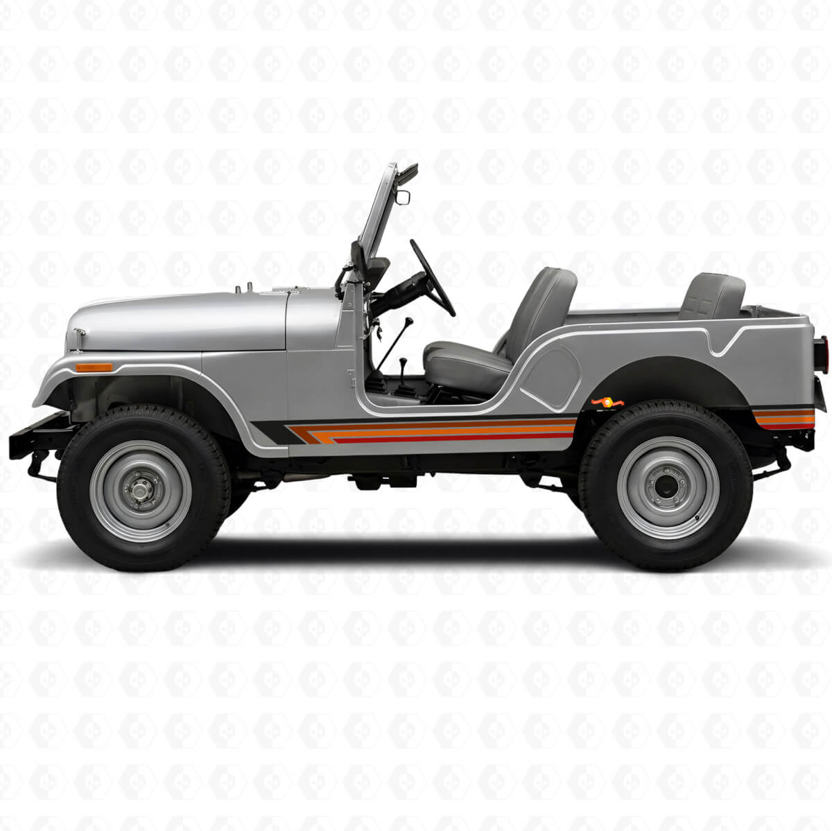 Vintage Straight Stripes Side Vinyl Decal for Jeep CJ-5 1955-1983