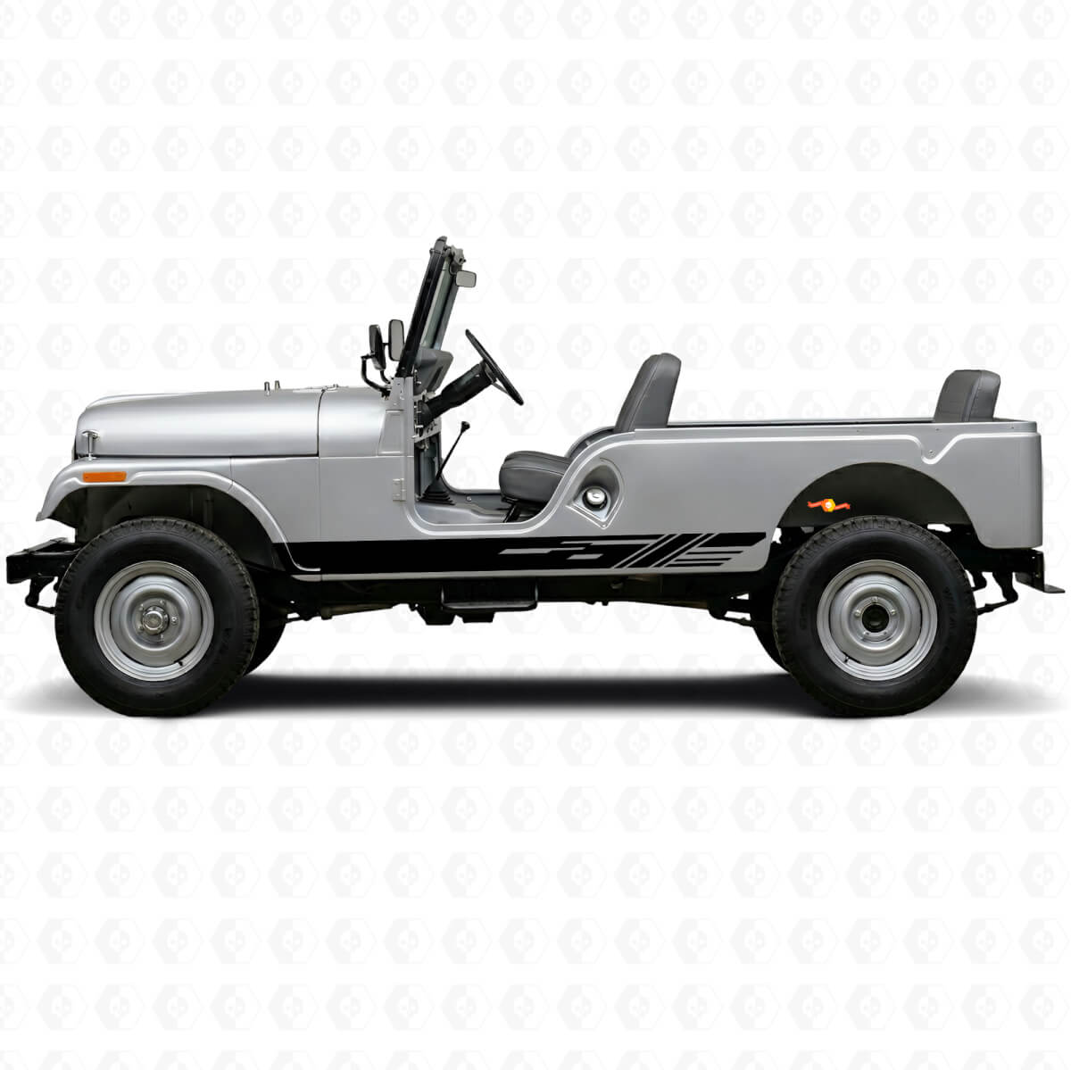 Decorated Side Stripes Vinyl Decal Kit for Jeep CJ-6 1955-1975