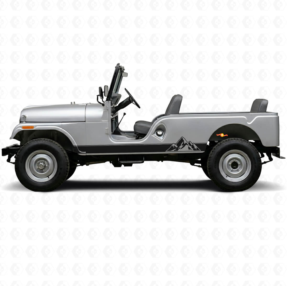 Mountains Style Stripes Side Vinyl Decal for Jeep CJ-6 1955-1975