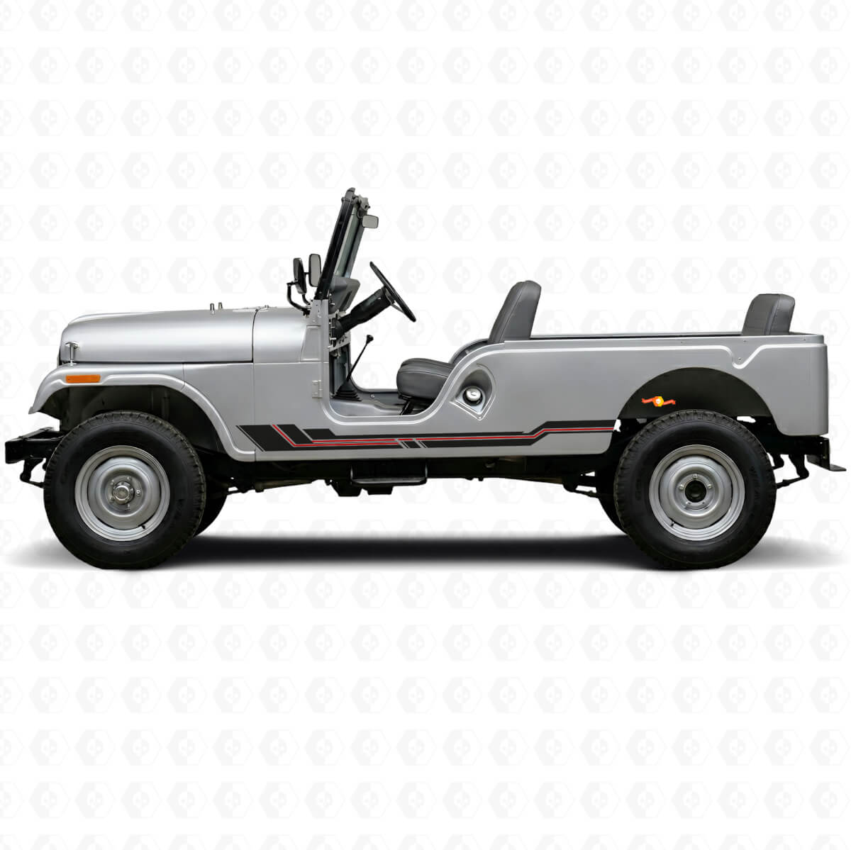 Curved Lines Rocker Panel Vinyl Decal for Jeep CJ-6 1955-1975