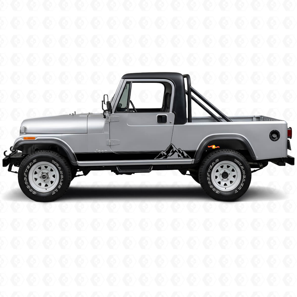 Mountains Style Stripes Side Vinyl Decal for Jeep CJ-8 Scrambler 1981-1986