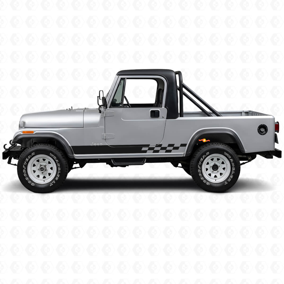 Checkered Stripes Side Vinyl Decal for Jeep CJ-8 Scrambler 1981-1986