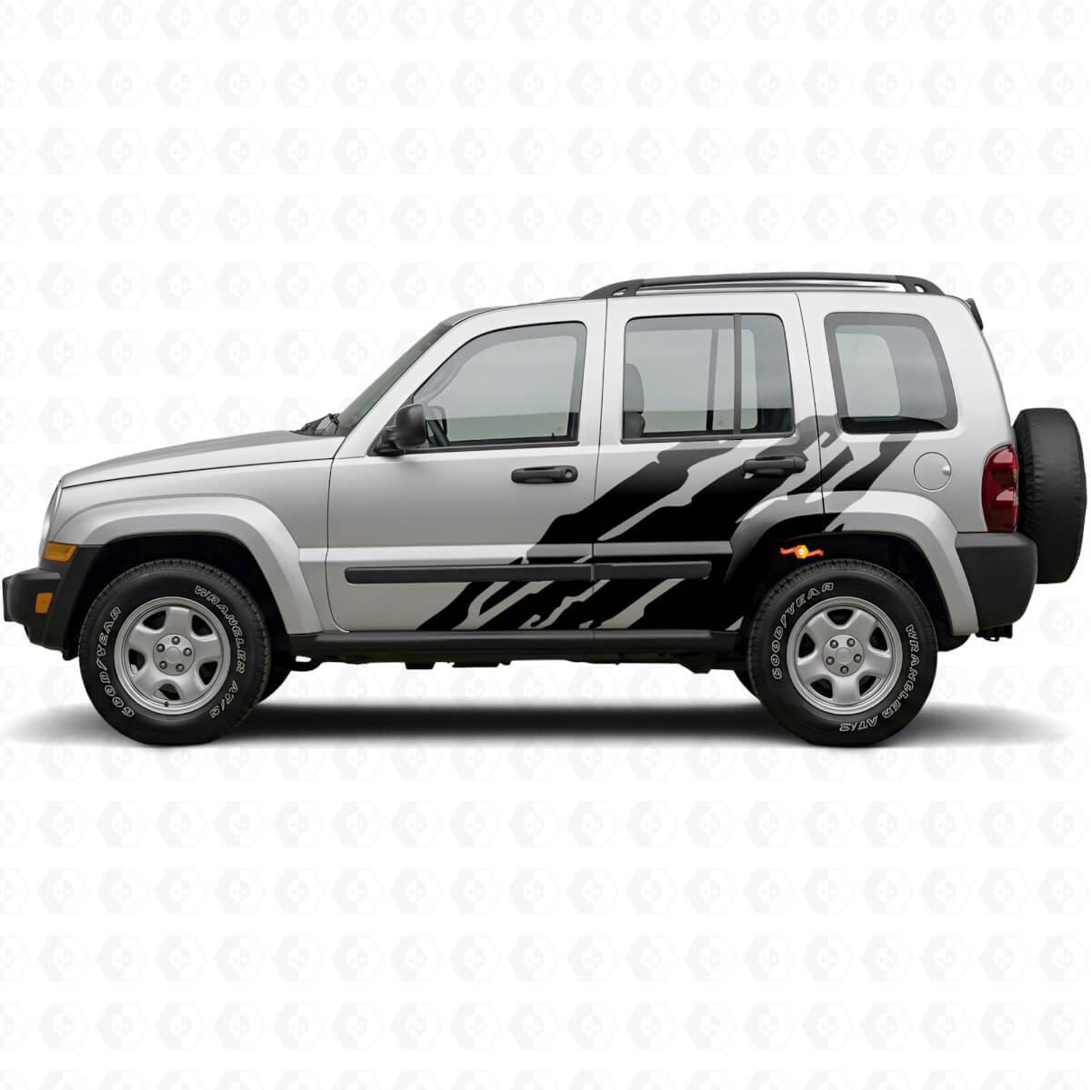 Mud Splash Graphic Side Vinyl Decal for Jeep Liberty 2002-2012
