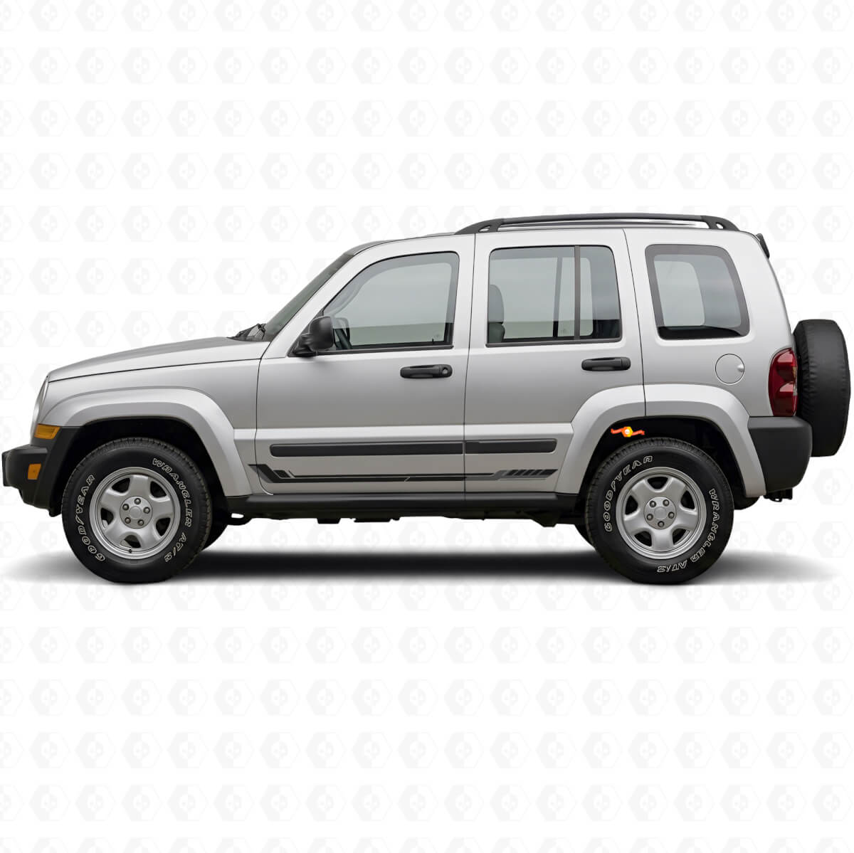 Racing Style Side Stripes Vinyl Decal for Jeep Liberty 2002-2012