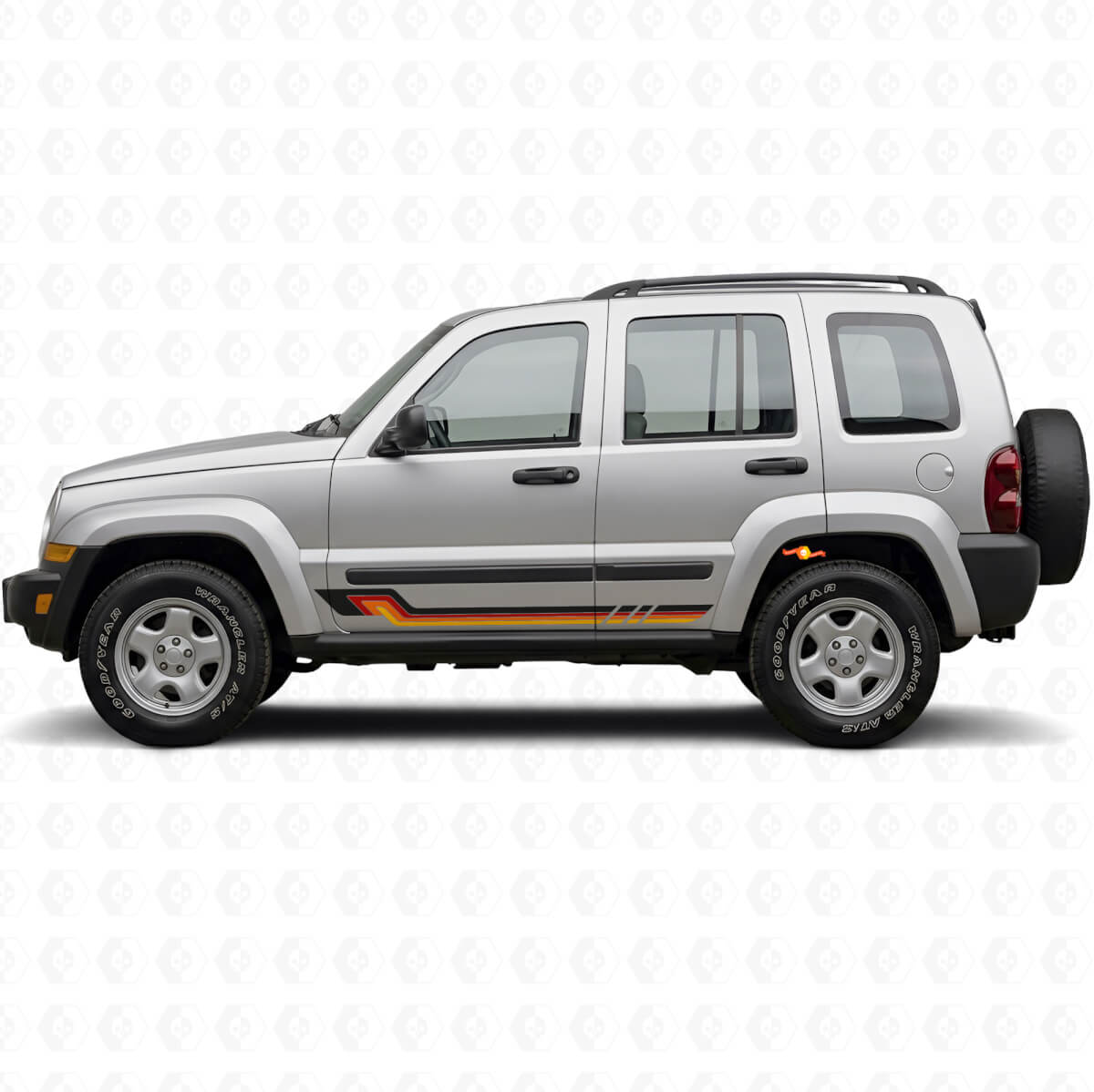 Vintage Style Side Stripes Vinyl Decal for Jeep Liberty 2002-2012