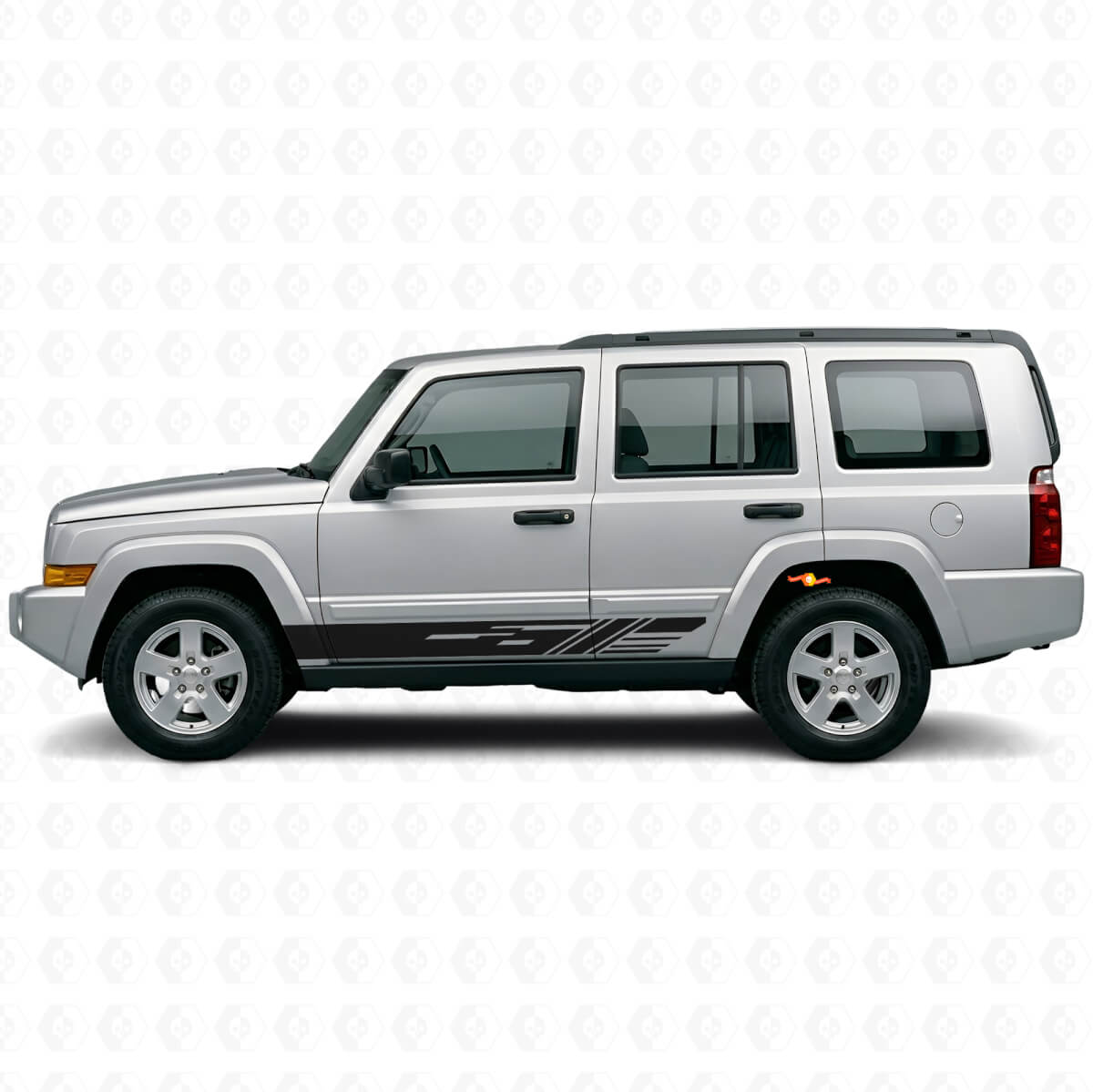 Decorated Side Stripes Vinyl Decal Kit for Jeep Commander 2006-2010