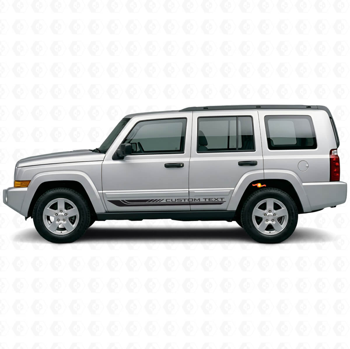 Checkered Curved Side Stripes Vinyl Decal for Jeep Commander 2006-2010