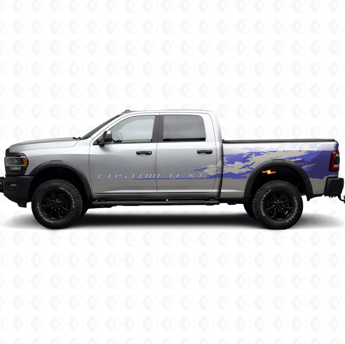 Custom Text Mud Splash Side Vinyl Decal Kit for Dodge Ram 2013–2020