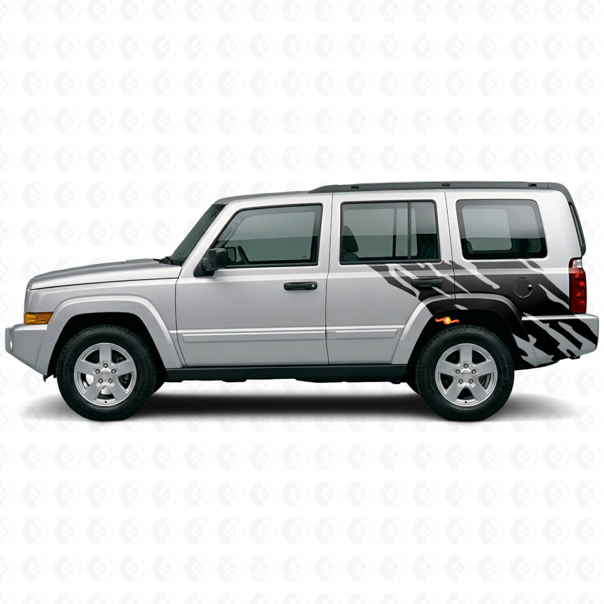 Mud Splash Graphic Rear Side Vinyl Decal for Jeep Commander 2006-2010