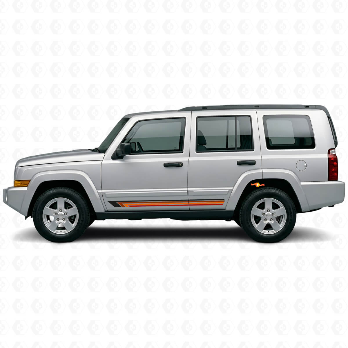 Vintage Straight Stripes Side Vinyl Decal for Jeep Commander 2006-2010