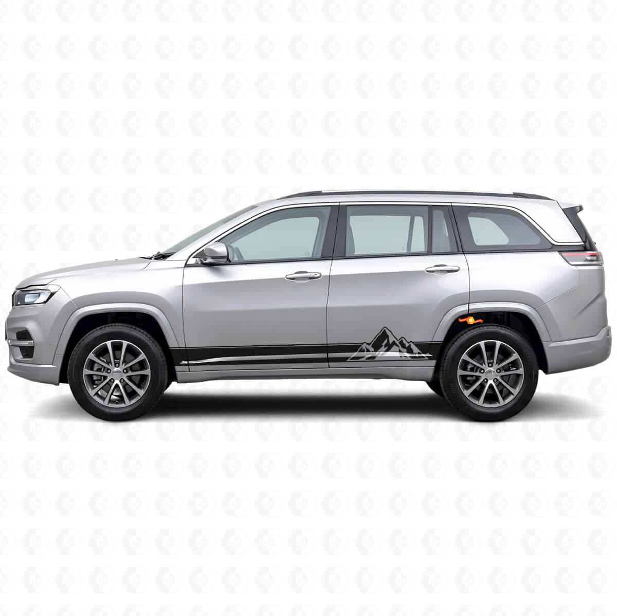 Mountains Style Stripes Side Vinyl Decal for Jeep Commander Meridian 2021