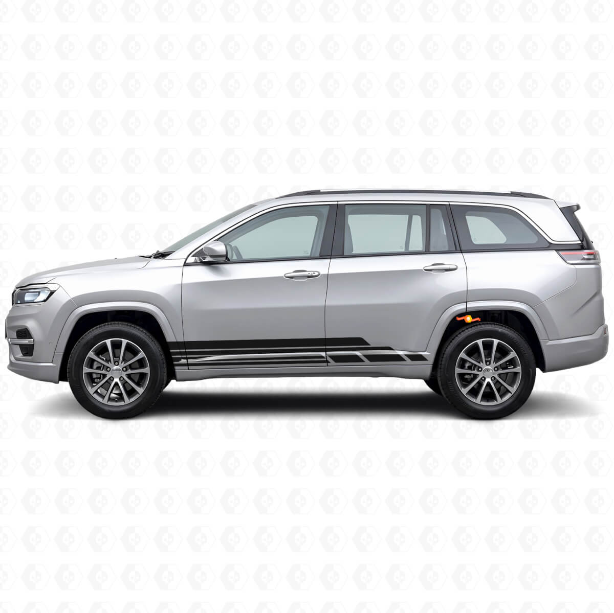 Curved Stripes Side Vinyl Decal Kit for Jeep Commander Meridian 2021+