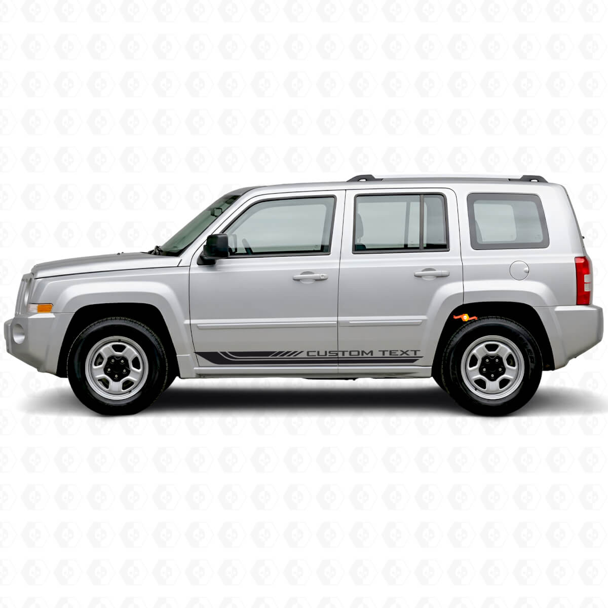 Checkered Curved Side Stripes Vinyl Decal for Jeep Patriot 2007-2017