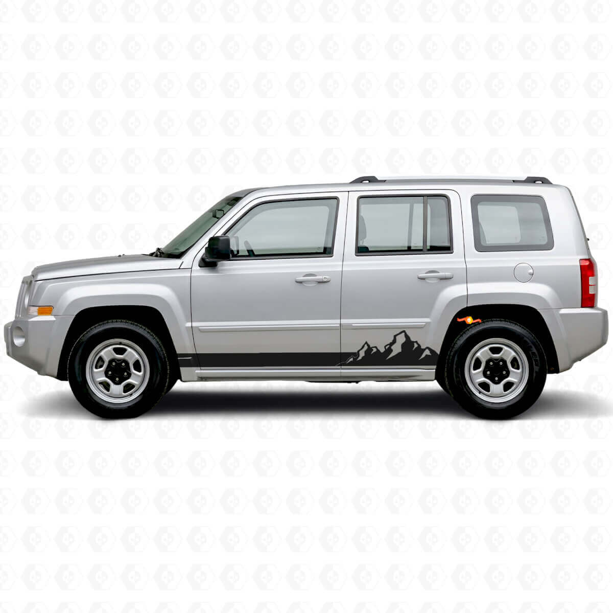 Mountains Thin Stripes Side Vinyl Decal for Jeep Patriot 2007-2017