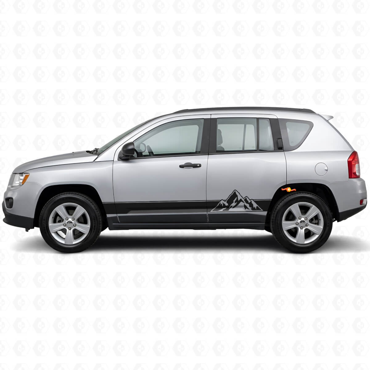 Mountains Style Stripes Side Vinyl Decal for Jeep Compass 2007-2016