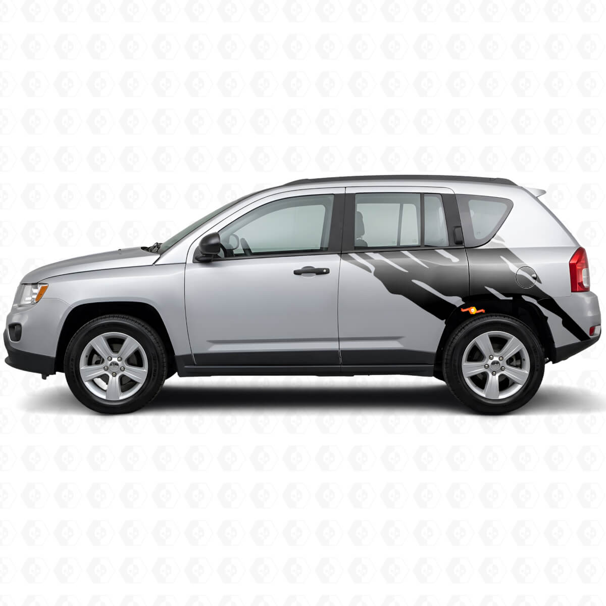 Mud Splash Graphic Rear Side Vinyl Decal for Jeep Compass 2007-2016