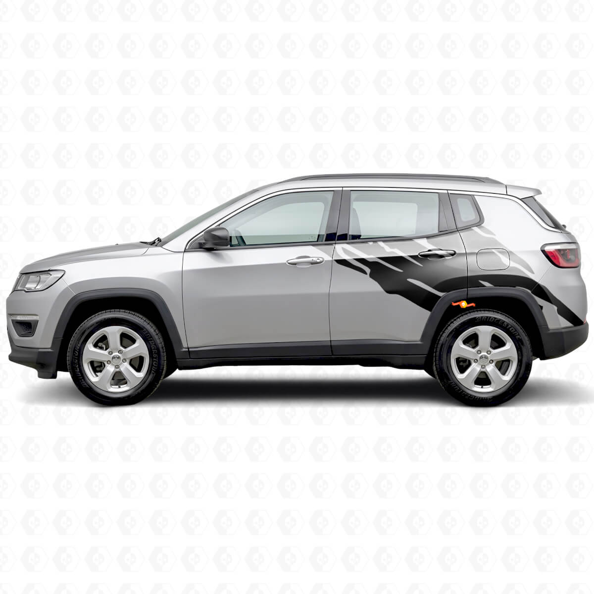 Mud Splash Graphic Rear Side Vinyl Decal for Jeep Compass 2016+