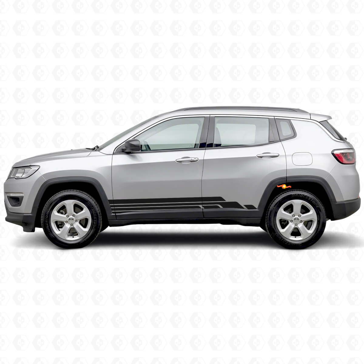 Curved Stripes Side Vinyl Decal Kit for Jeep Compass 2016+