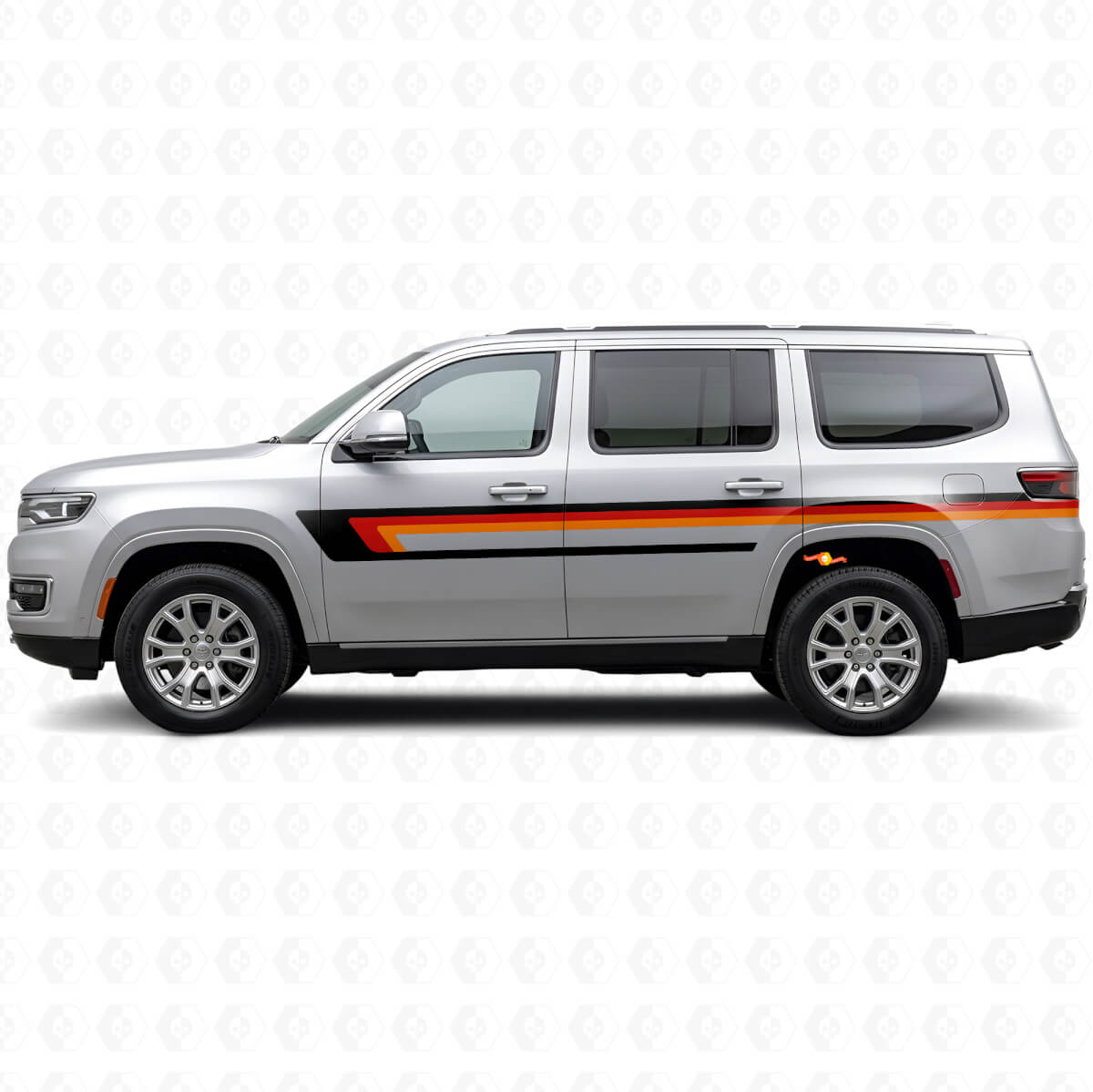 Triple Stripes Door Side Vinyl Decal for Jeep Wagoneer 2022+
