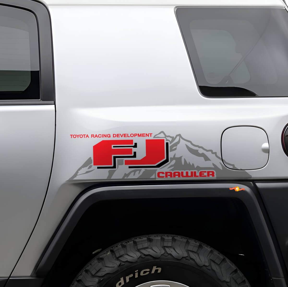 TRD-Style FJ Crawler Mountain Side Vinyl Decal Pair for Toyota FJ Cruiser