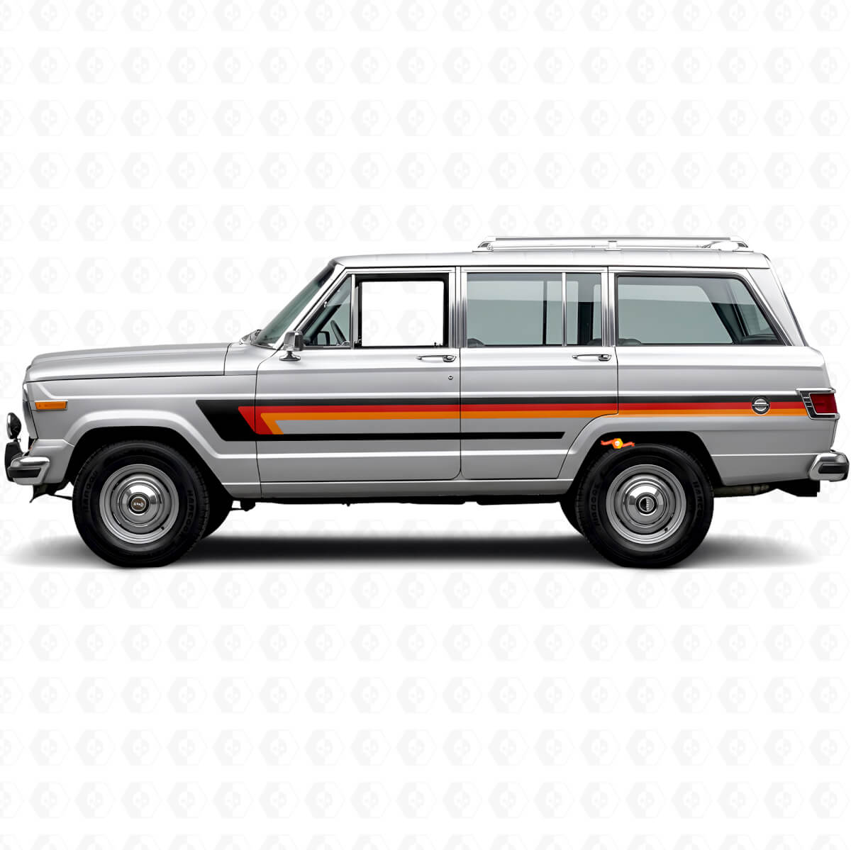 Triple Stripes Door Side Vinyl Decal for Jeep Wagoneer 1963-1991