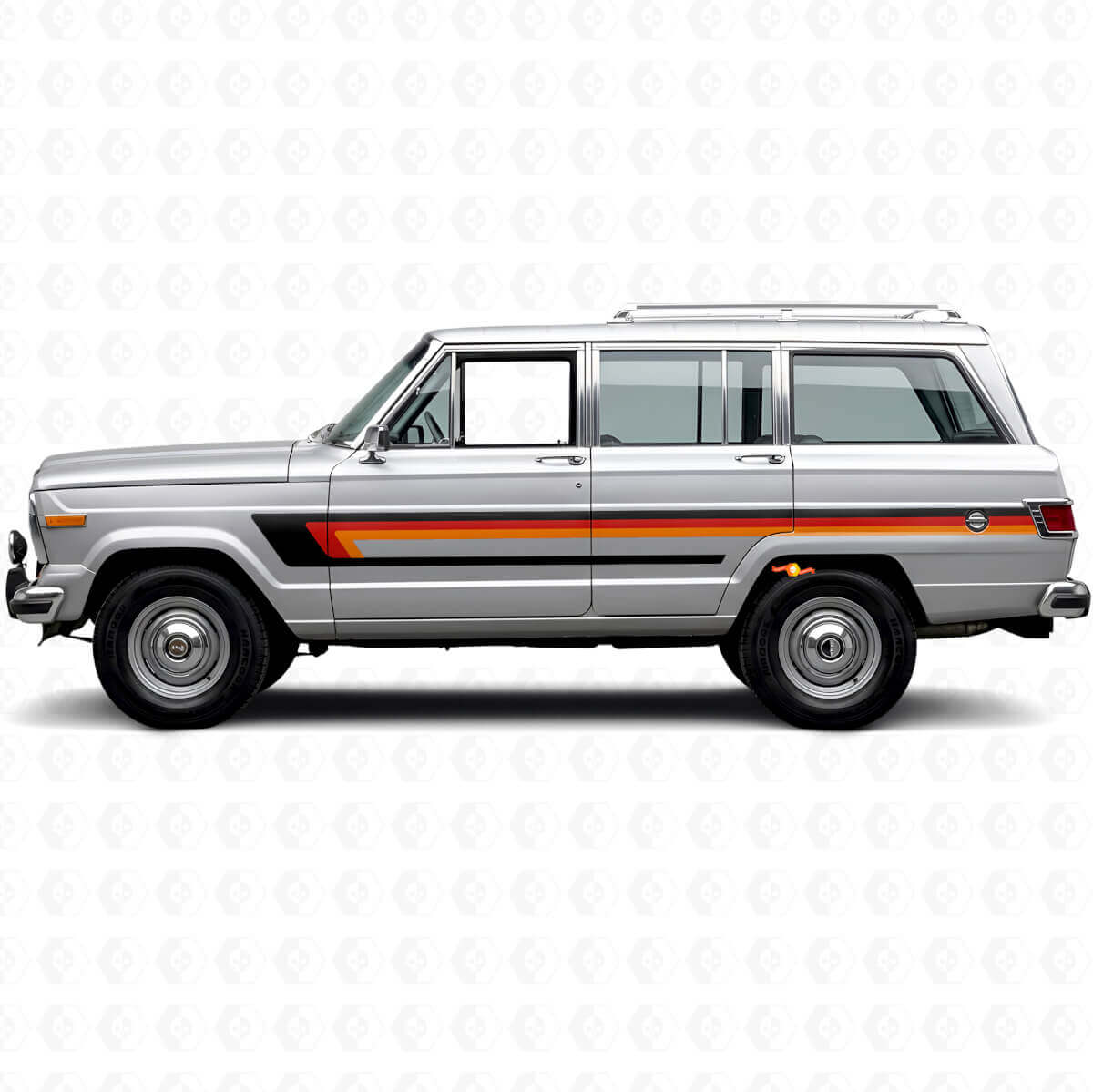 Triple Stripes Door Side Vinyl Decal for Jeep Wagoneer 1963-1991