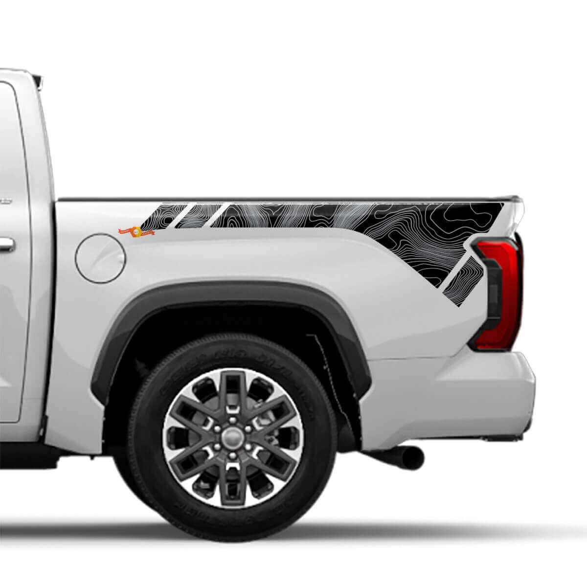 Topographic Style Rear Side Vinyl Decal For Toyota Tundra 2022+