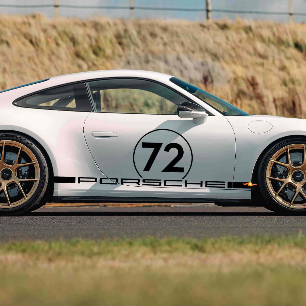 72 Racing Style Side Vinyl Decal for Porsche 911 GT3