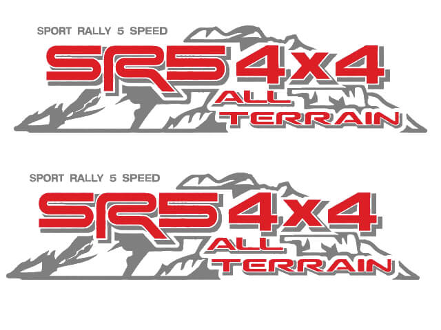 TOYOTA SR5 4X4 ALL TERRAIN DECAL Mountain  TRD racing development side vinyl decal sticker