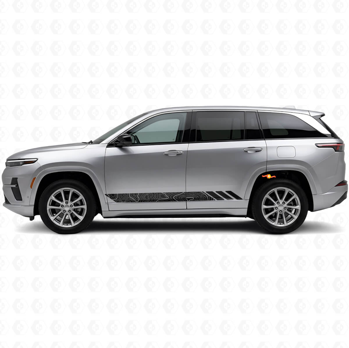 Topographic Style Stripes Side Vinyl Decal for Jeep Wagoneer S 2024+