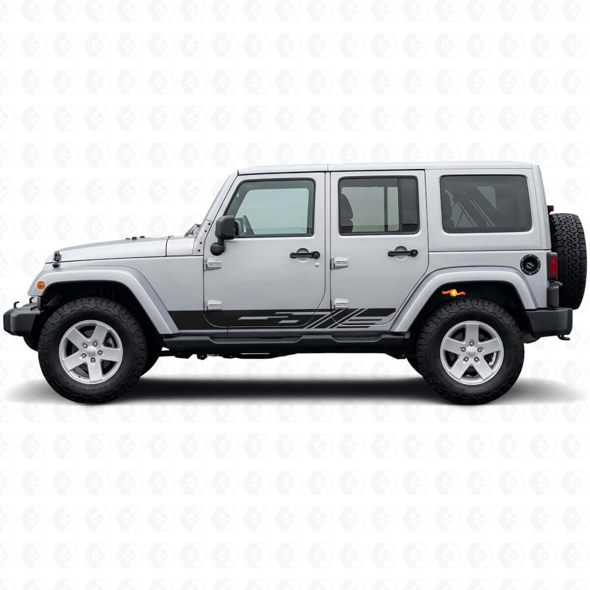 Decorated Side Stripes Vinyl Decal for Jeep Wrangler JK 2007-2018