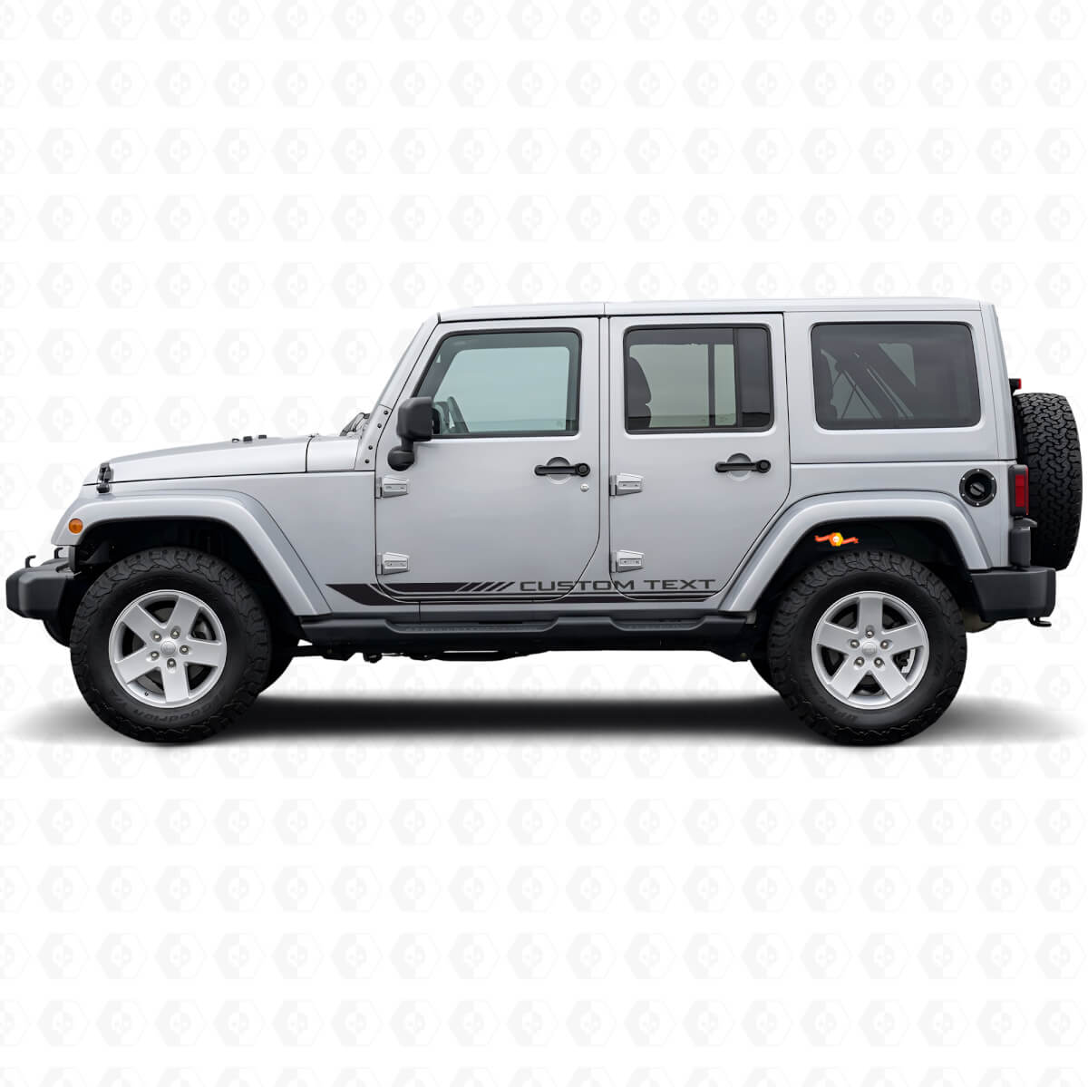 Checkered Curved Side Stripes Vinyl Decal for Jeep Wrangler JK 2007-2018