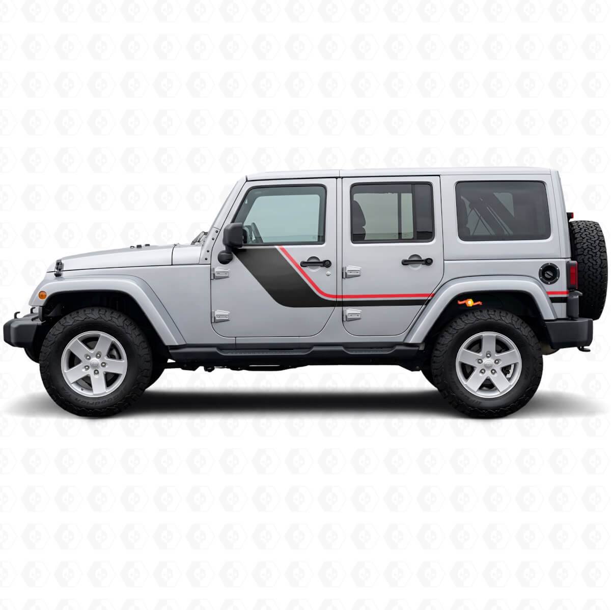 Twin Stripes Side Vinyl Decal for Jeep Wrangler JK 2007-2018