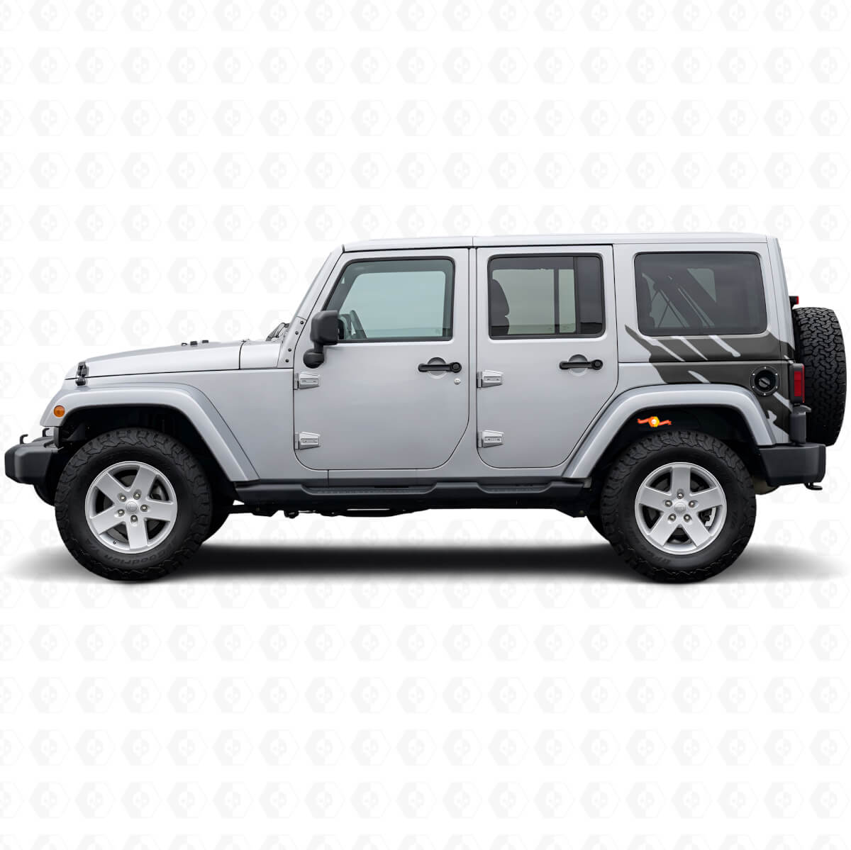 Mud Splash Graphic Rear Side Vinyl Decal for Jeep Wrangler JK 2007-2018