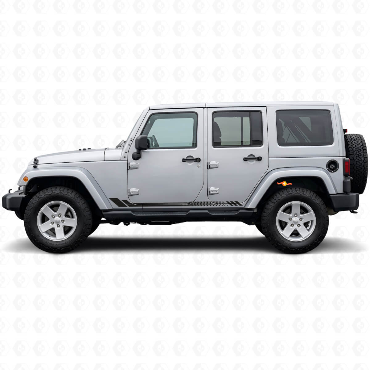 Honeycomb Stripes Side Vinyl Decal for Jeep Wrangler JK 2007-2018
