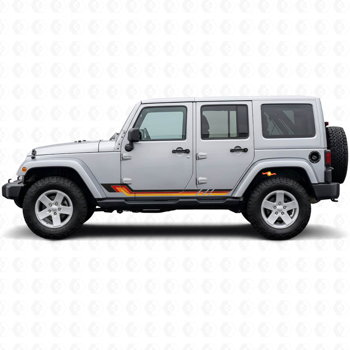 Vintage Style Side Stripes Vinyl Decal for Jeep Wrangler JK 2007-2018