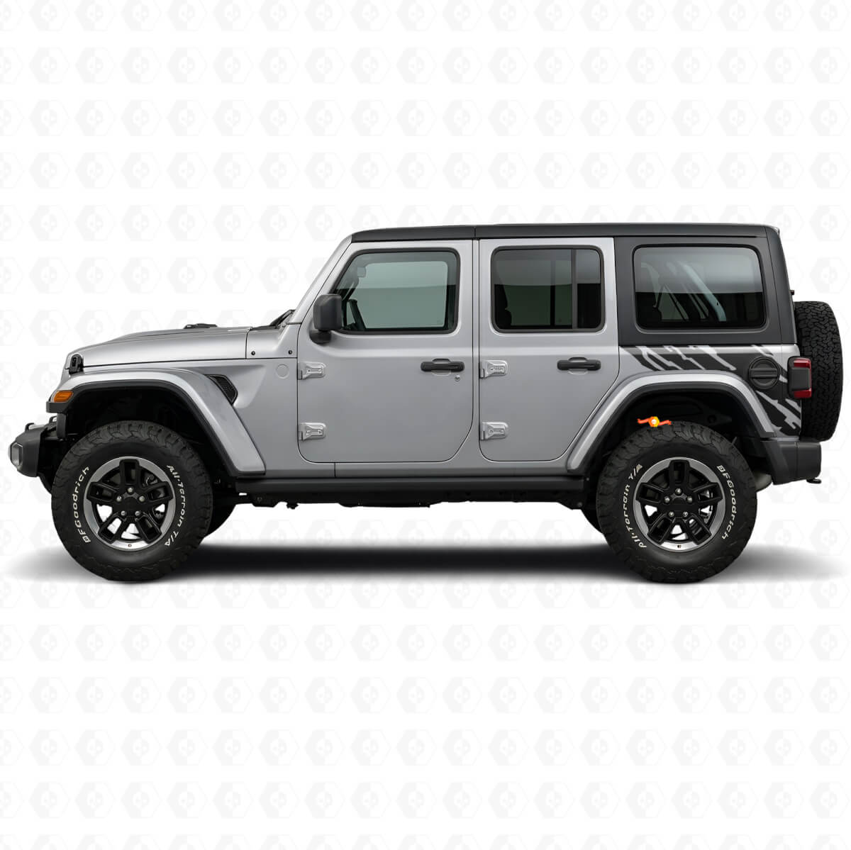 Mud Splash Graphic Rear Side Vinyl Decal for Jeep Wrangler JL 2018+