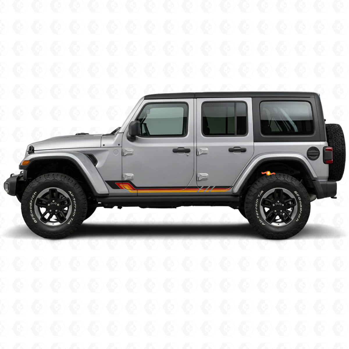 Vintage Style Side Stripes Vinyl Decal for Jeep Wrangler JL 2018+