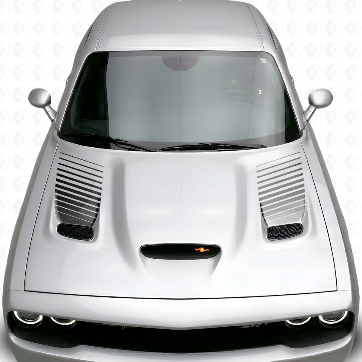 Thinning Striped Hood Vent Insert Vinyl Decal Kit for Dodge Challenger 2015+