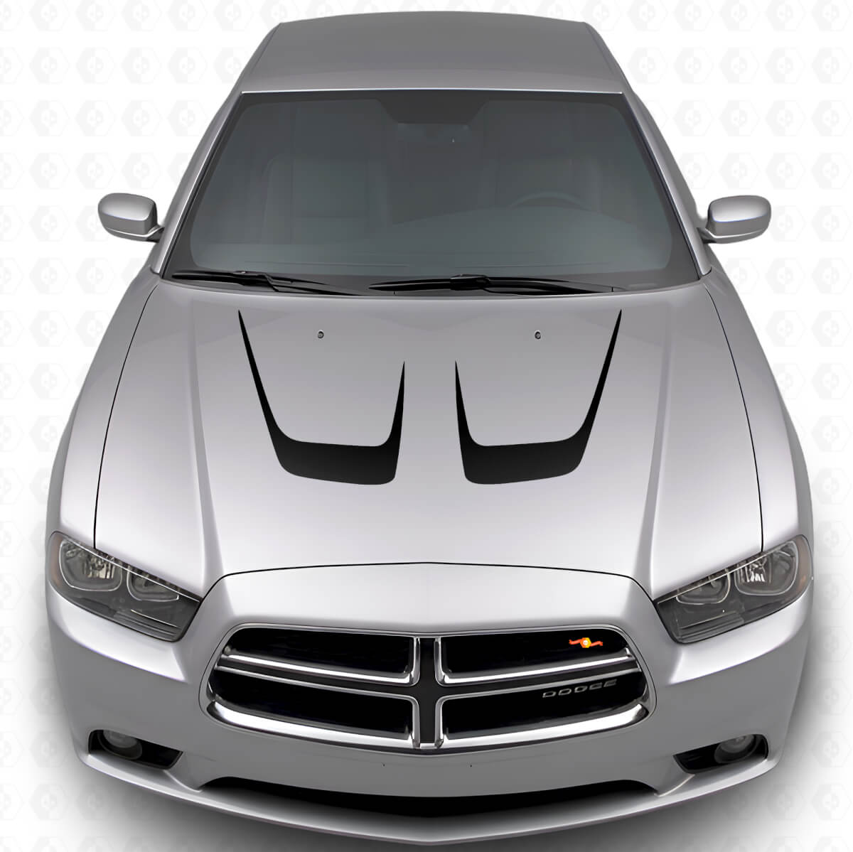 Double Curved Hood Stripes Vinyl Decal Kit for Dodge Charger 2011-2014
