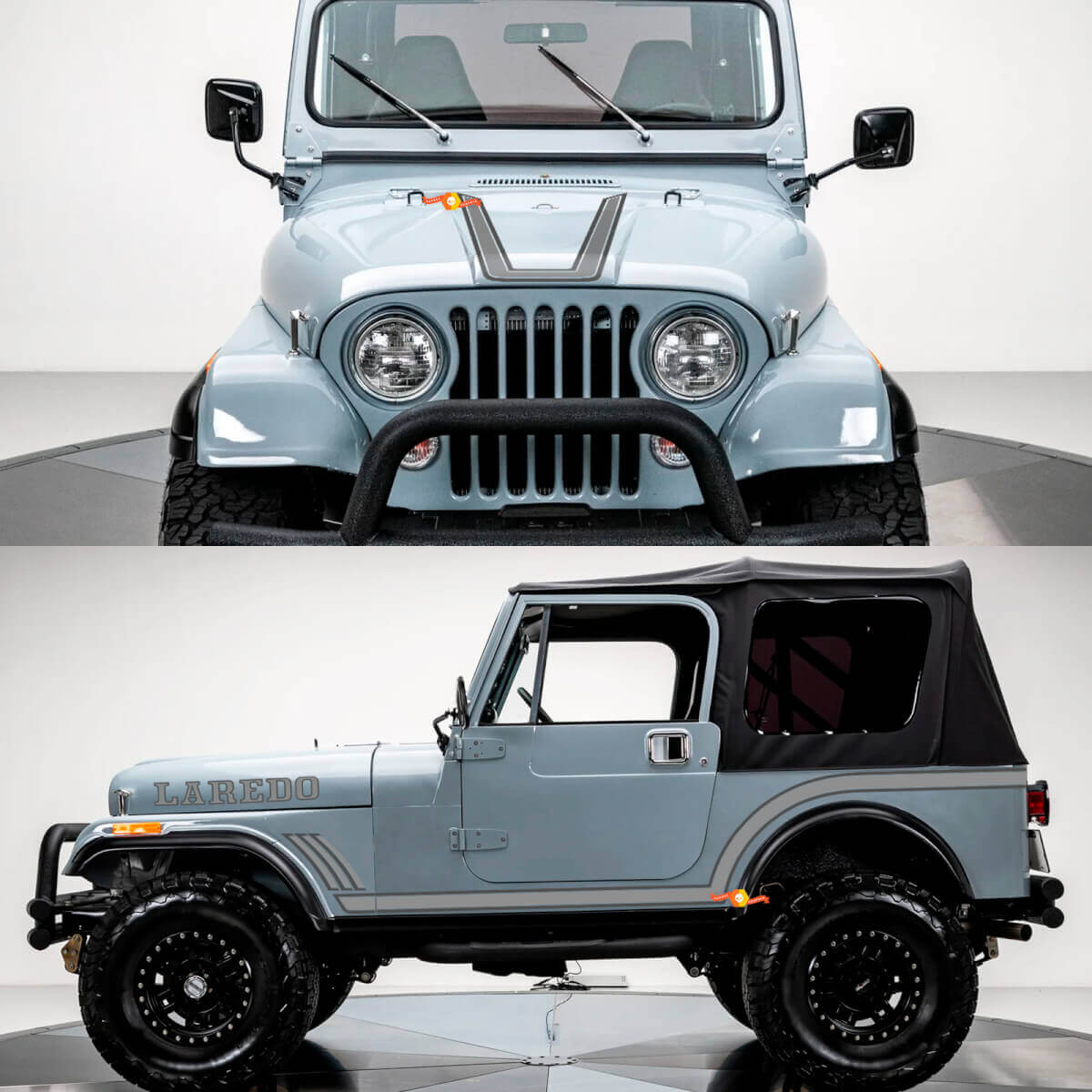 Laredo Graphics Kit Vinyl Decals for Jeep Wrangler Rubicon CJ7