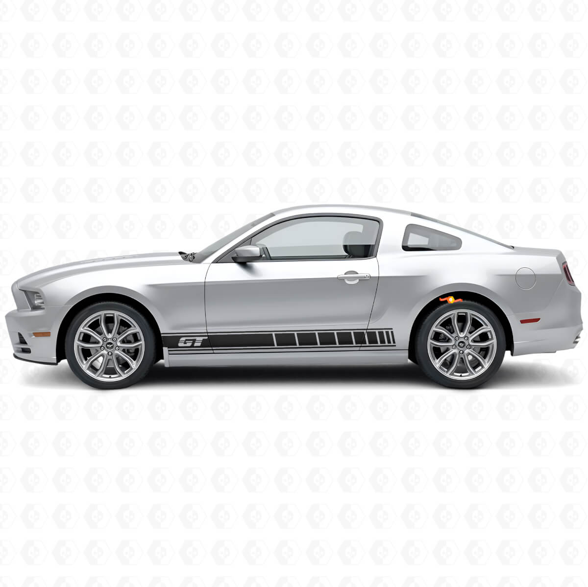 GT Logo Rocker Panel Stripes Vinyl Decal Kit for Musclecar Musclecarmodel 2010-2014