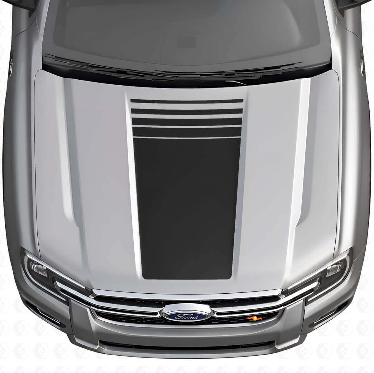 Center Strobe Hood Stripe Vinyl Decal Kit For Musclecar Ranger 2024-26