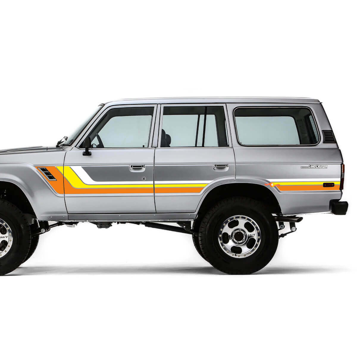 Vintage Style Side Stripes Vinyl Decal Kit For Toyota Land Cruiser 1986