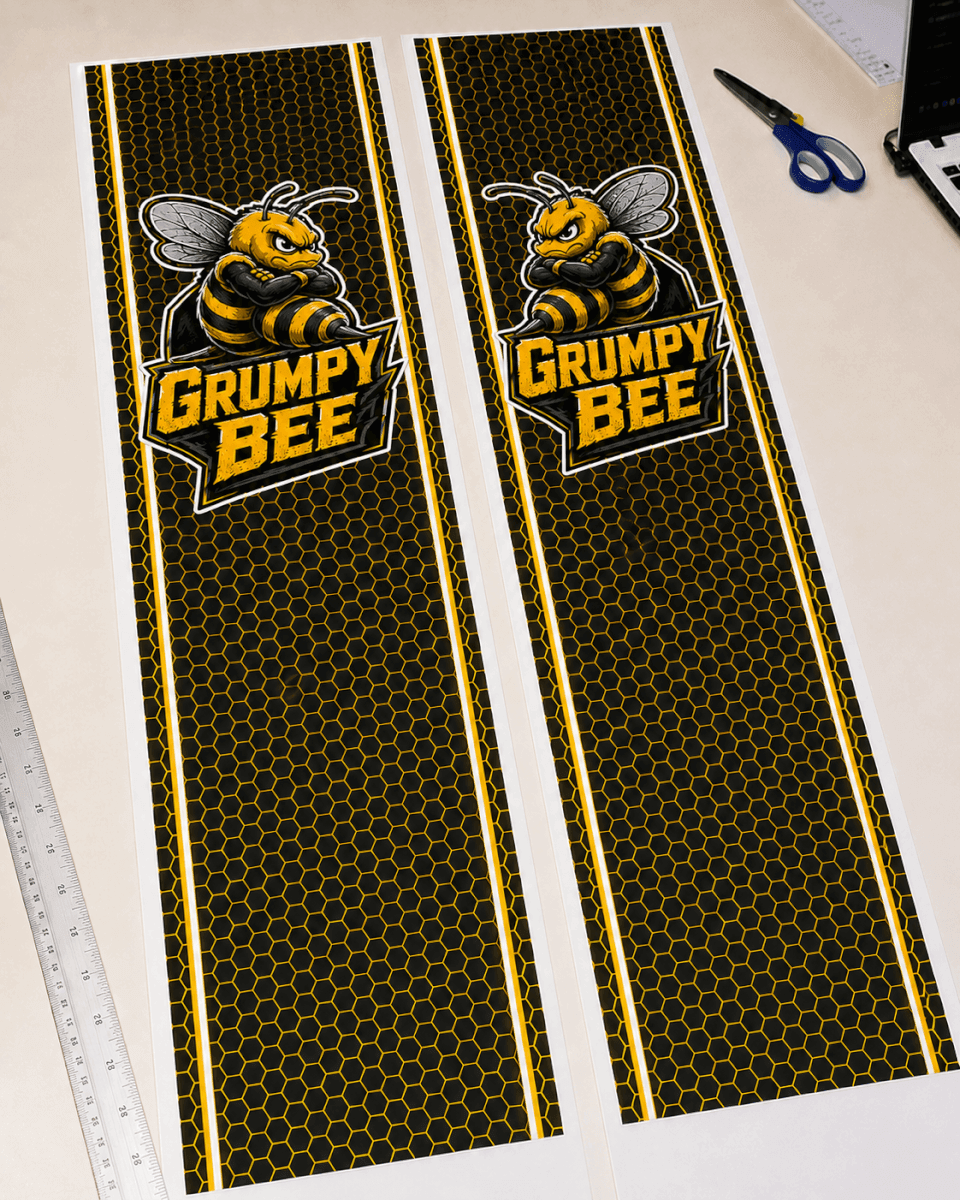 Grumpy Bee Honeycomb Bed Side Stripe Decals for Dodge Ram 1500 2500